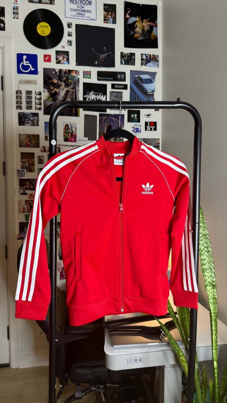 Adidas Originals Adicolor SST Track Jacket Red Youth Size 9-10 Years